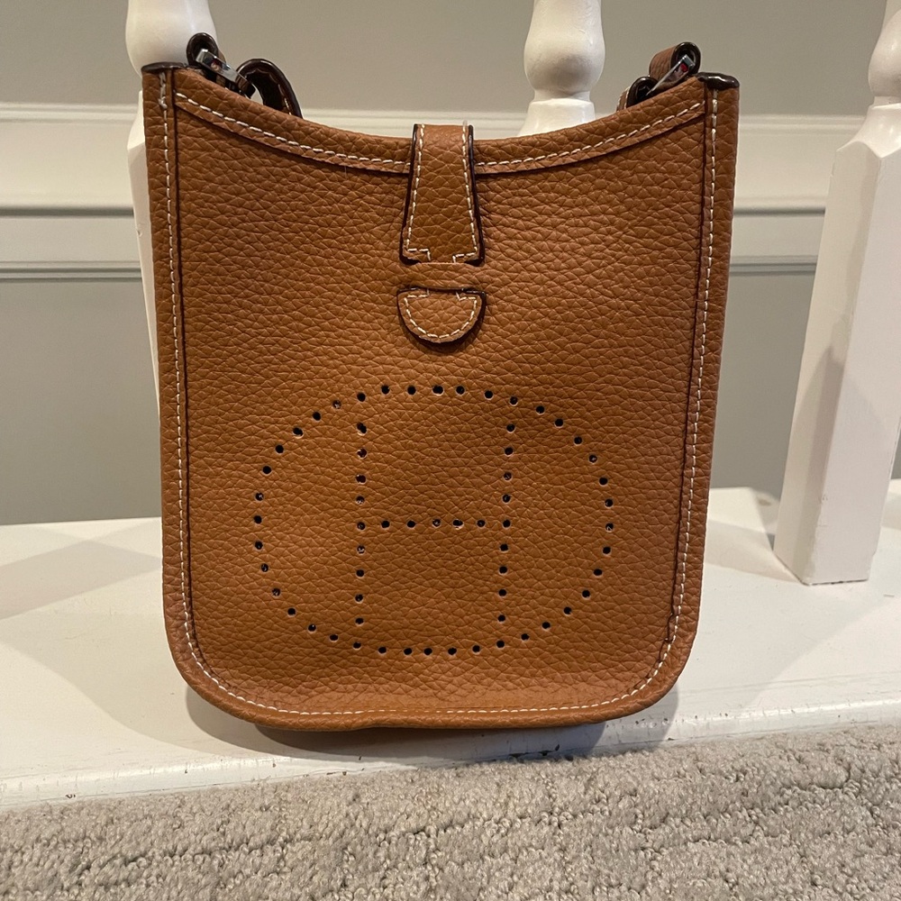 Brown H Crossbody Purse